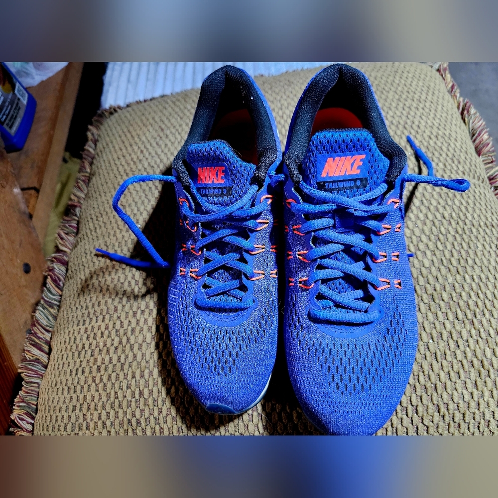 Nike Tailwind 8 Blue with Orange Accents